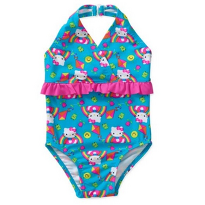 Hello Kitty Rainbow Baby Girls' One Piece Halter. Size 2T. (K-371)‎